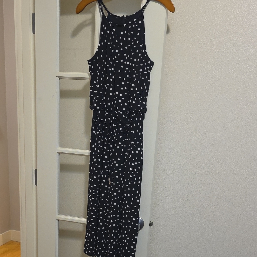 London Times Polka Dots Ankle Romper